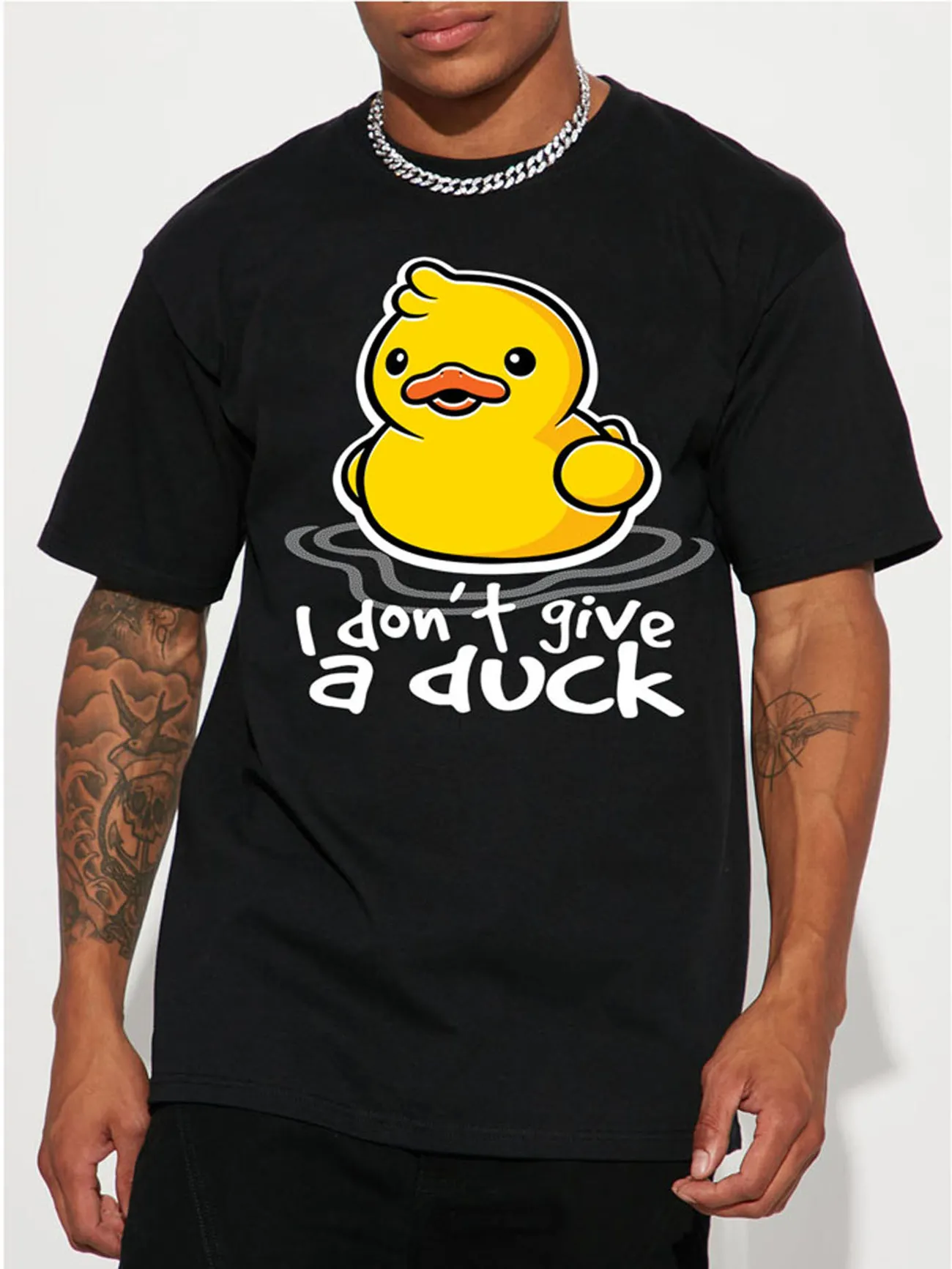Men's Casual i Don't Give A Duck Cartoon Spider Print Crew Neck Short  Sleeves T-shirts For Summer - Temu Italy