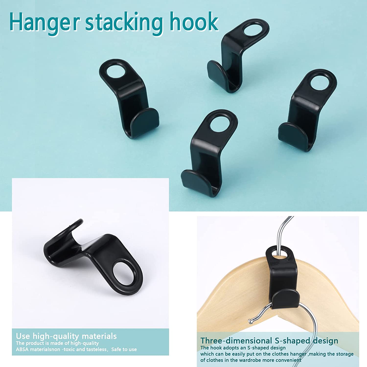 Clothes Hanger Connector Hooks Adhesive Hooks Heavy Duty S - Temu