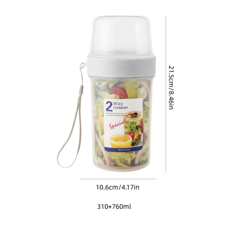 1 Pezzo Scatola Fresca E Multifunzionale Di Doppio Strato, Contenitore Di  Plastica Portatile Con Coperchio Sigillante, Adatto Per Yogurt, Insalate,  Frutta, Snack, Alimenti Per Bambini, Ecc.