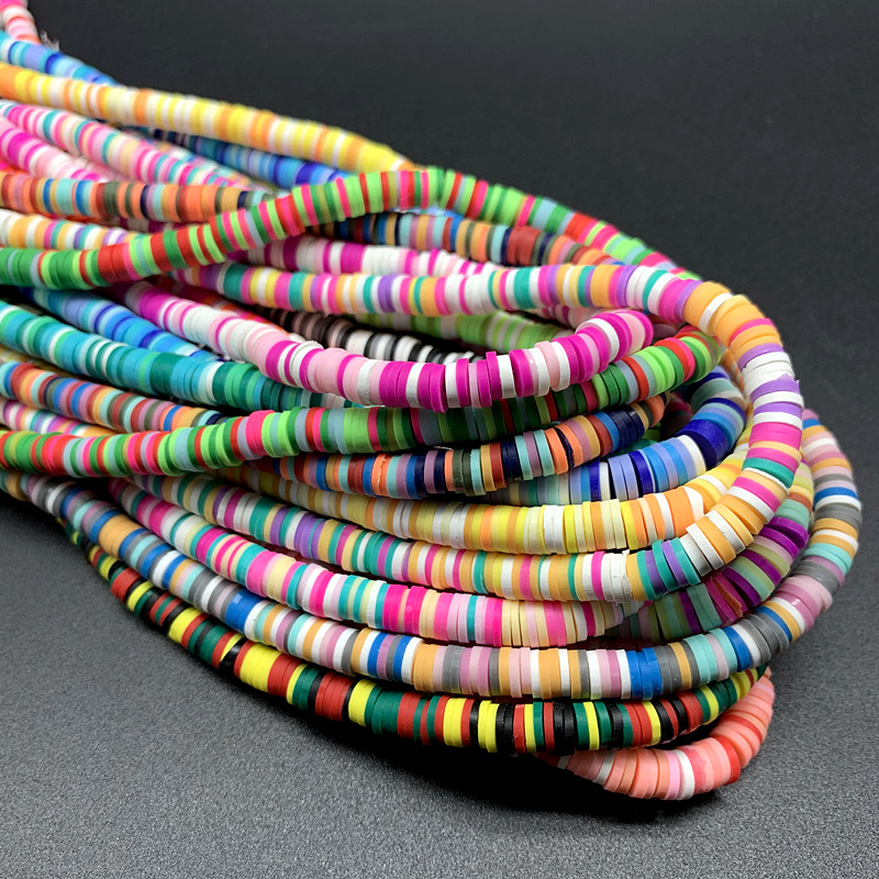 3600pcs Polymer Clay Beads Polymer Clay Beads Flat Round Spacer Beads 6mm  Heishi Vinyl Beads for Making Bracelet Necklace Earring Accessories DIY