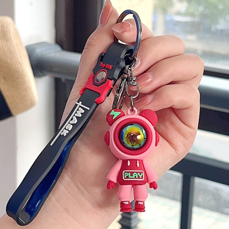 Cheap Cute PVC Colorful Bear Keychain Handmade DIY Tassels Gloomy Bear Car  Backpack Key Chain Pendant Jewelry Gifts For Women