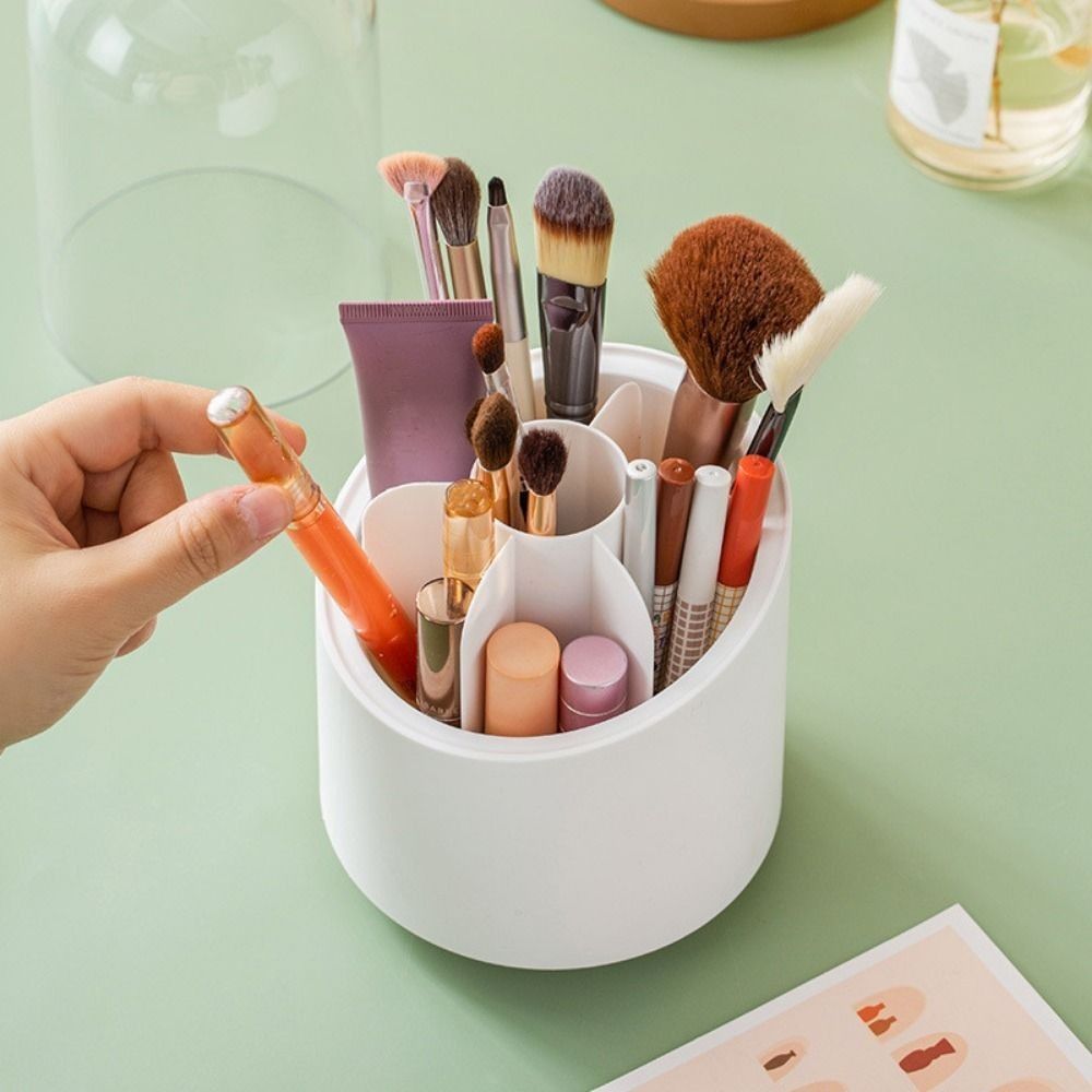 360°rotating Makeup Brush Storage Box Portable Desktop - Temu