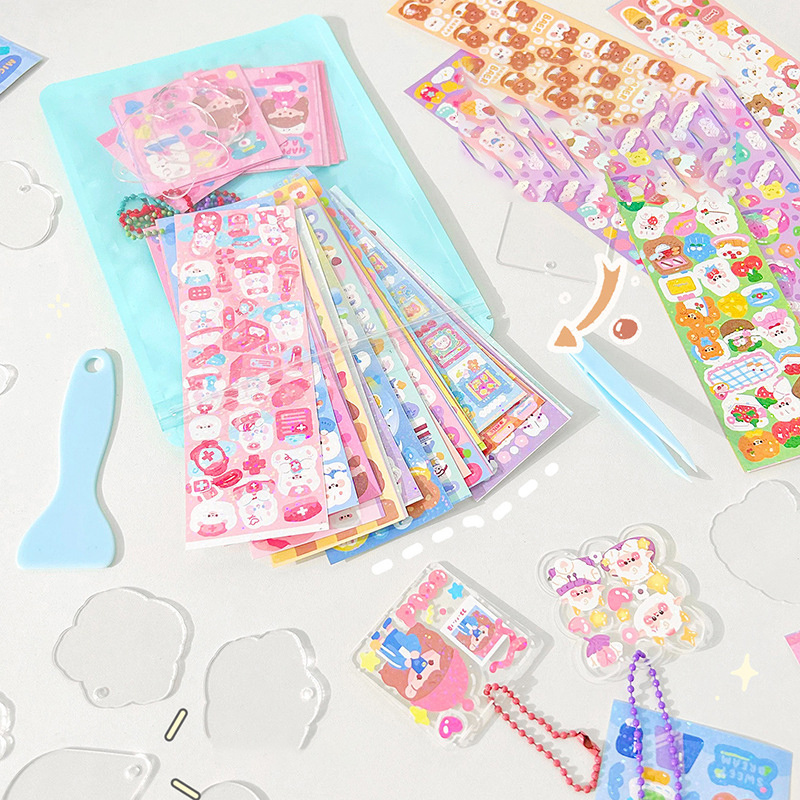 Creative Cute/kawaii Card Sticker Set Diy Card Plate! - Temu