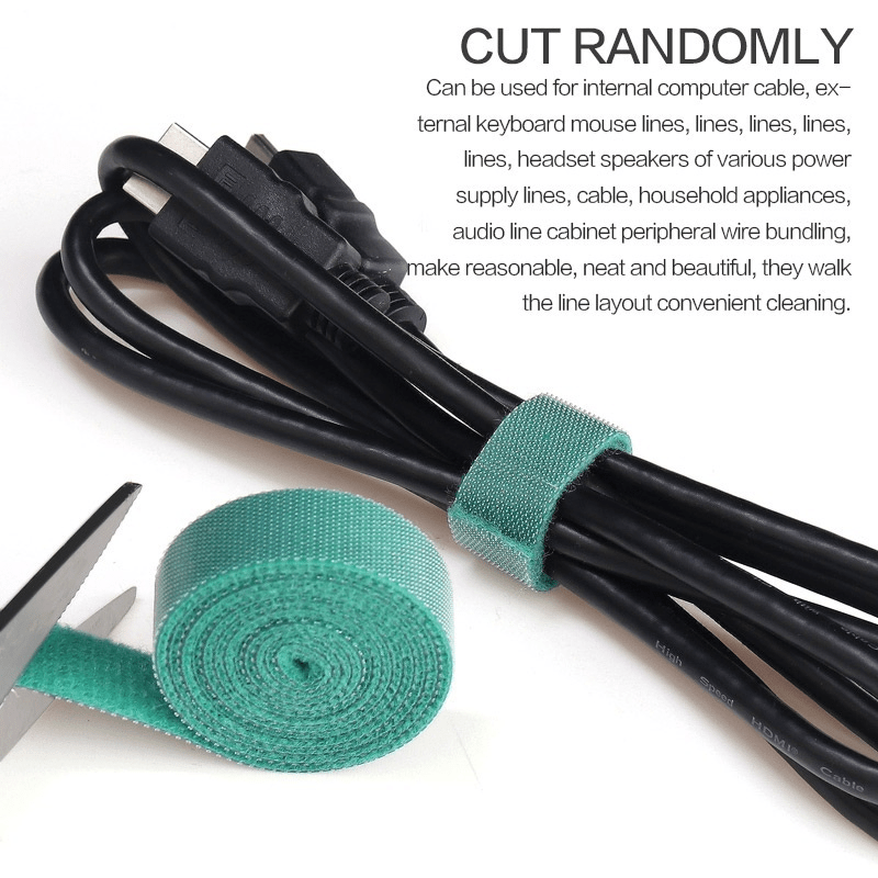 5m/Roll Ultra-Thin Nylon Velcro Straps Cable Ties Power Wire Hook