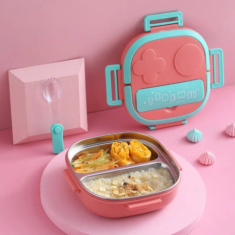 Stainless Steel Lunch Box Container, Metal Snack Box With 2/3
