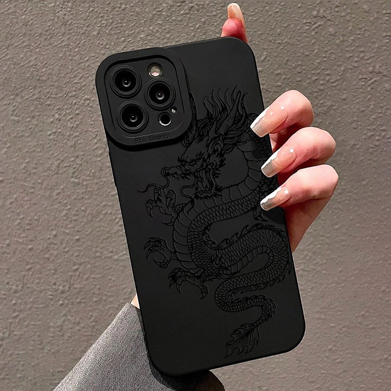 Dragon Black Style Graphic Phone Case Temu