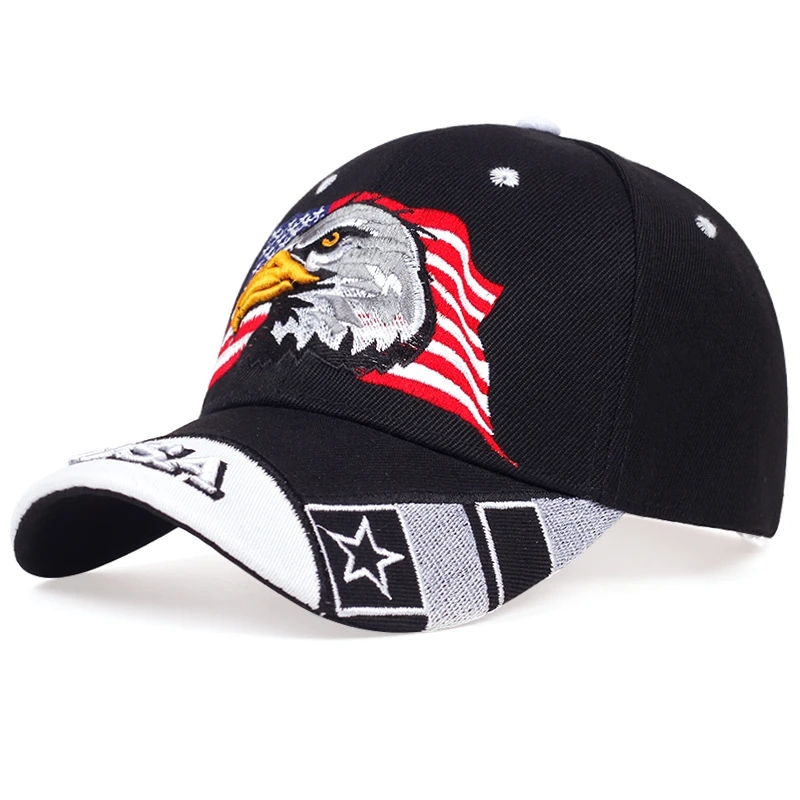 

Cool Hippie Trendy Curved Brim Baseball Cap, Embroidery Usa Flag & Eagle Independence Day Cotton Trucker Hat, Snapback Hat For Casual Leisure Outdoor Sports