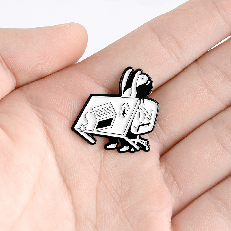 Cute Enamel Girl Desk Brooch Pin For Clothes Backpack Hat - Temu