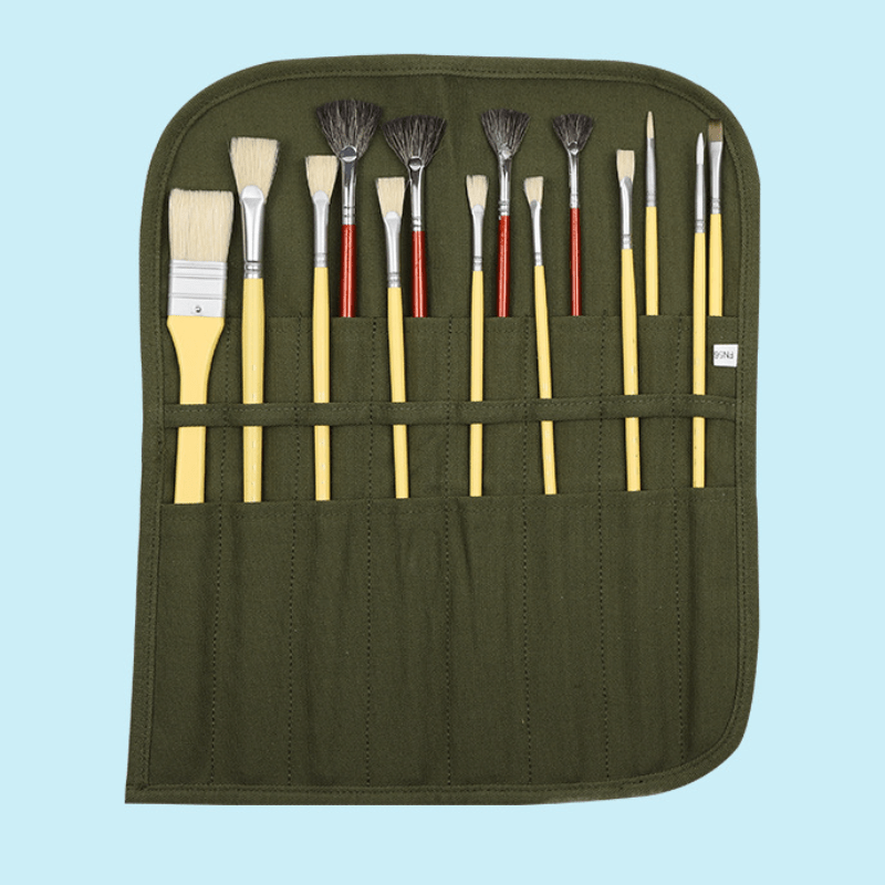 Paintbrush Canvas Bag Crayon Multifunction Storage Bag - Temu