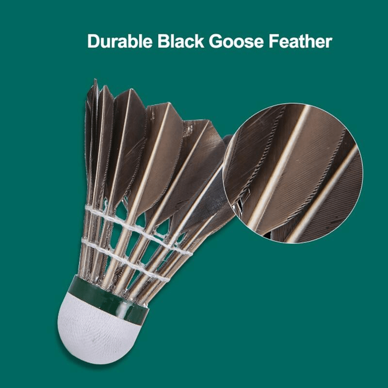 Premium Black Goose Feather Badminton Shuttlecocks For Professional Training 7776 Speed