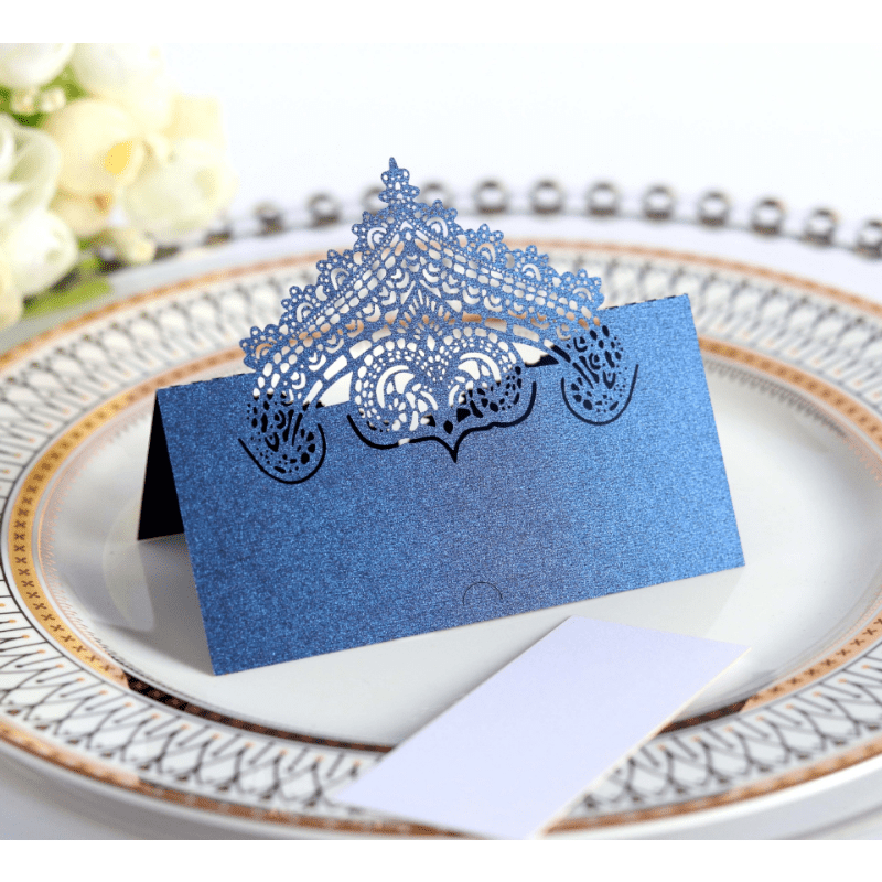 50 Segnaposto Matrimonio FINEASY, 9x5 Cm Con Foglie Verdi – Eleganti Per Compleanno, Comunione E Feste