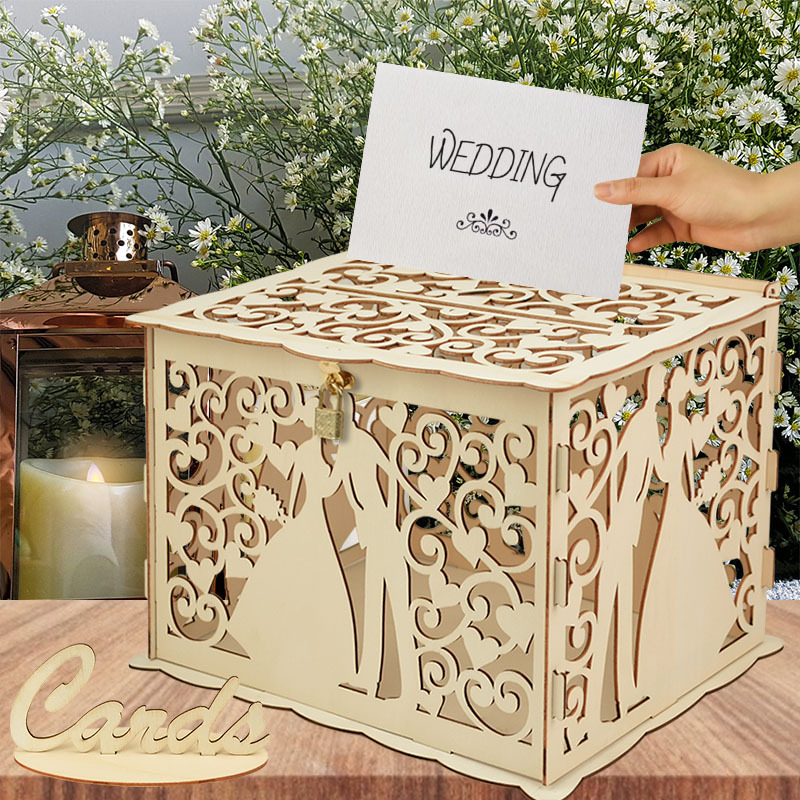Wood wedding card box Wedding envelope box Wedding card holder