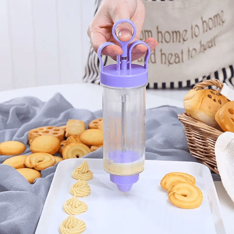 1pc Cookie Press, Clear Cookie Press Gun Kit, Multifunctional Cake Piping  Gun, Cookie Press For Baking With Discs And Nozzles, Cookie Gun Press For Ho