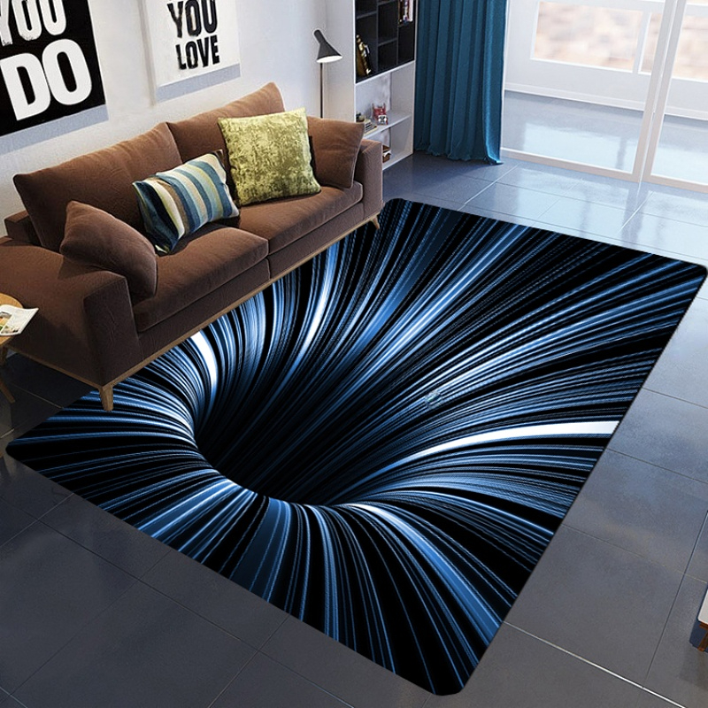 Vortex Illusion Rug Carpet, 3D Effect, Different Sizes, Optical Illusion,  Rectangular Version, 3D Vortex Illusion,modern Rug, Vortex Rug,rug 