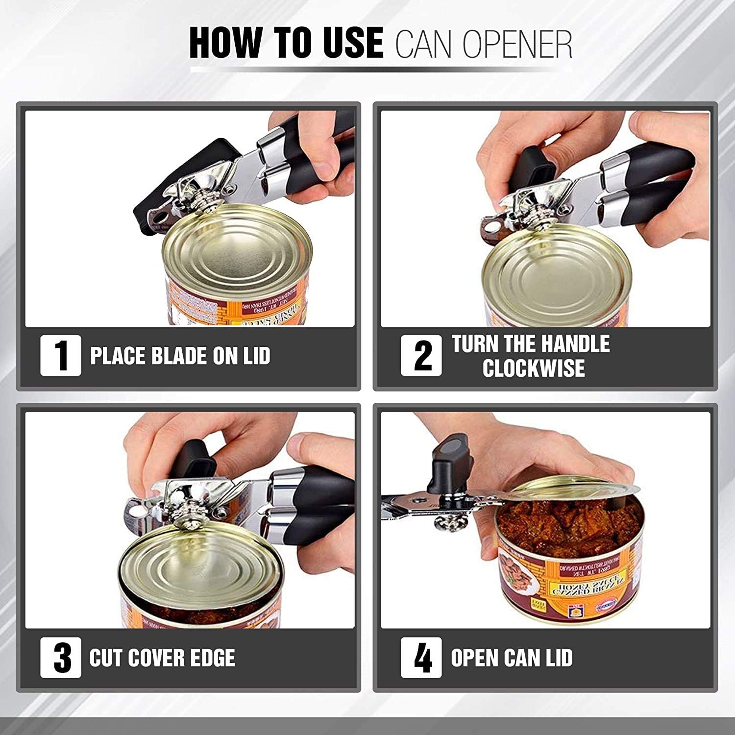 Shop for Can Opener Soft Edge Tin Opener Manual Durable Stainless