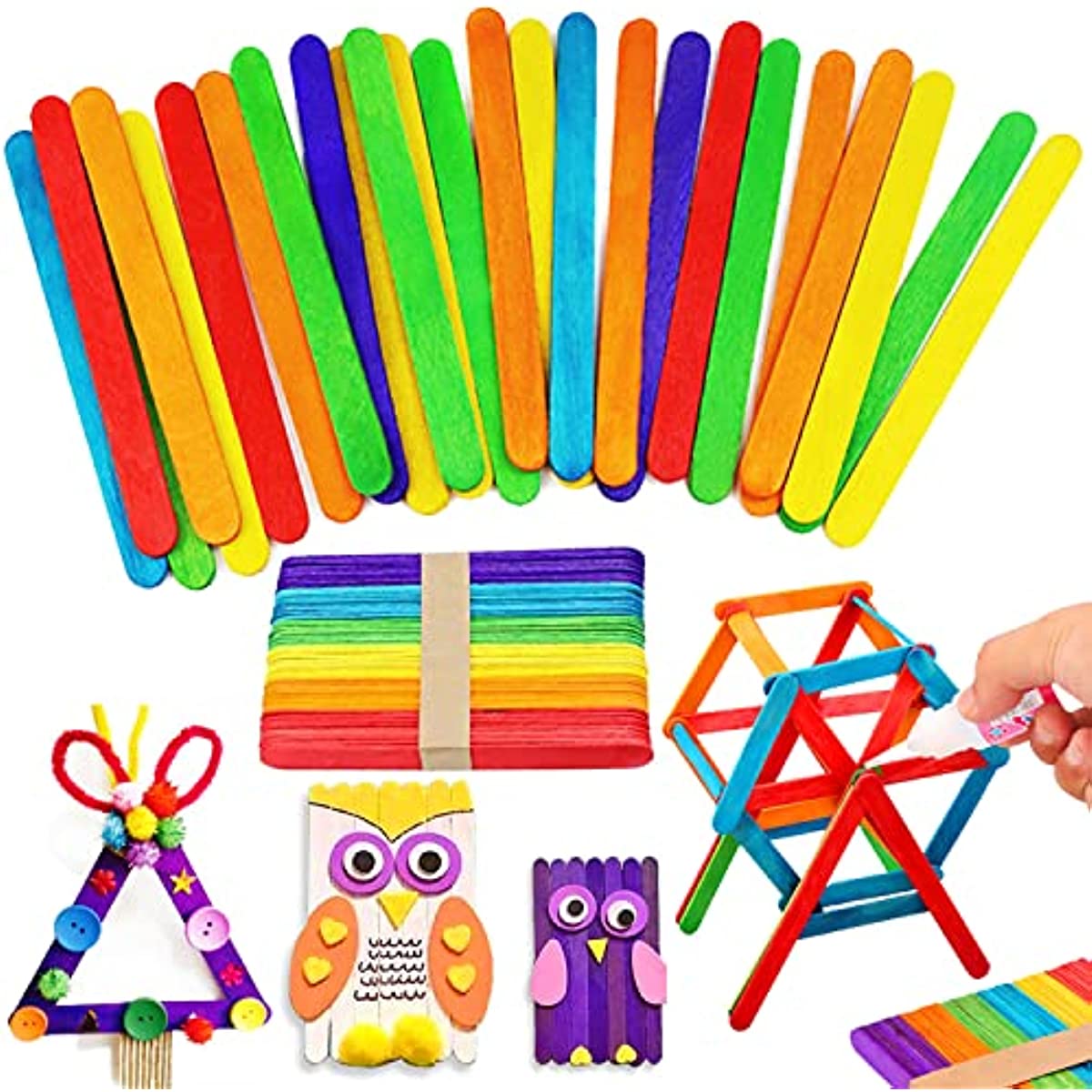  60 Pieces Jumbo Craft Sticks, 8 Inch Natural Wooden Popsicle  Sticks, Multi-Functional Ice Cream Sticks for Crafts, Tongue Depressors,  Hair Removal and Waxing Sticks, Plant Labels, DIY Classroom Crafts : Arts