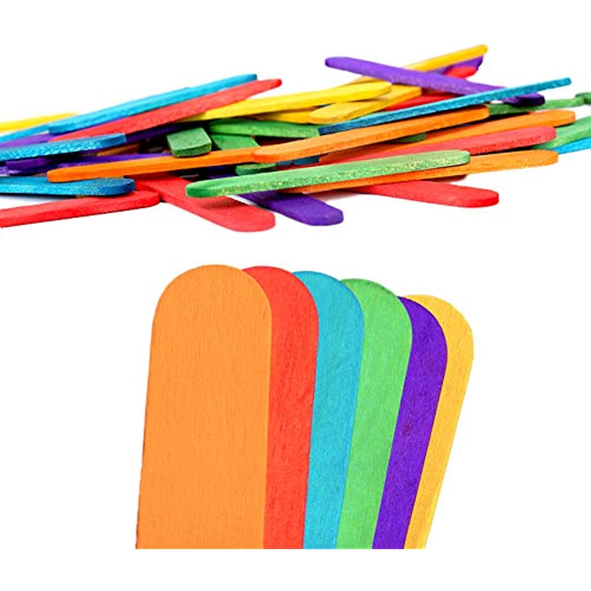Long Popsicle Sticks Colorful Popsicle Sticks Natural Wood Craft Sticks  Treat St