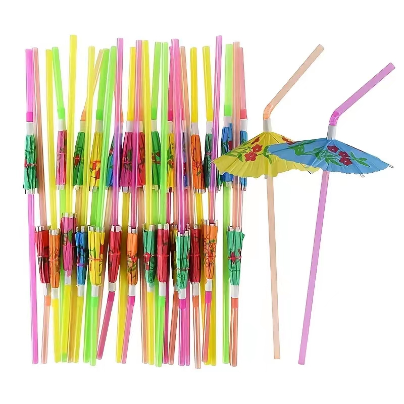 Disposable Drinking Straws, Flamingo Pineapple Umbrella Plastic Straws,  Bendable Straws For Beach Party, Hawaiian Party, Bars, Restaurants  Decorations - Temu