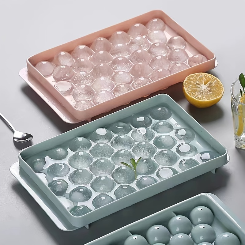 Round Ice Cube Mold & Square Ice Cube Mold Leak-Proof Sphere Ice Cube Trays  Silicone Ice Cube Tray for Whiskey, Cocktails Easy to Release Sphere Ice  Mold Tray 