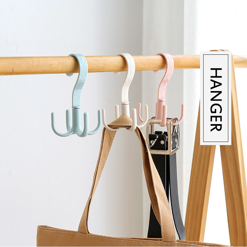 1pc space saving rotated hanger hooks wardrobe clothes rack hanger organizer bag hanger shoes belt scarf hanging rack closet hanger details 1