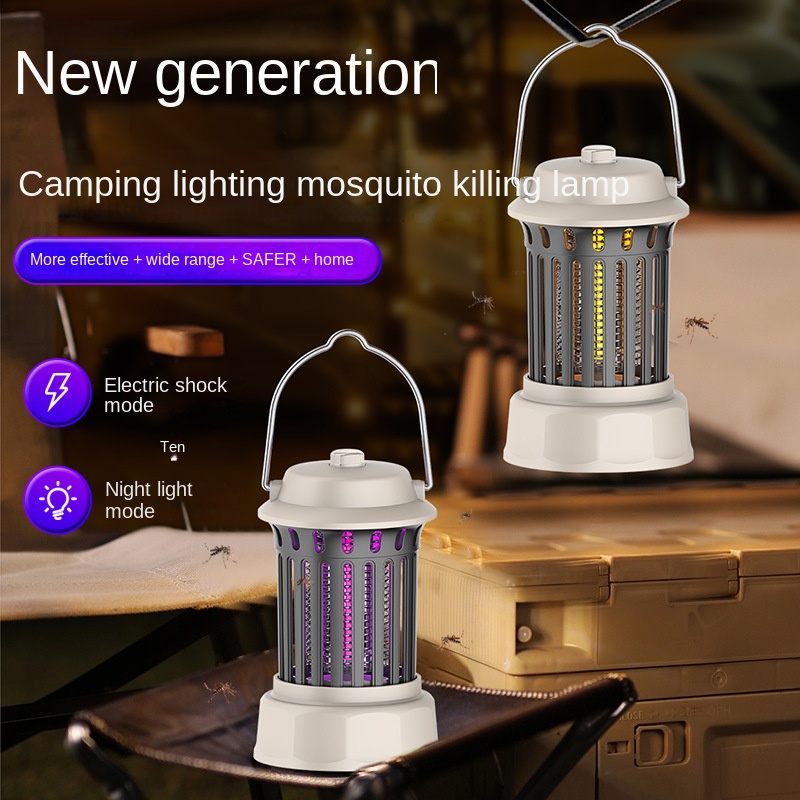 Electric Shock Mosquito Repellent Camping Light Trap Mosquitoes Night Lamp