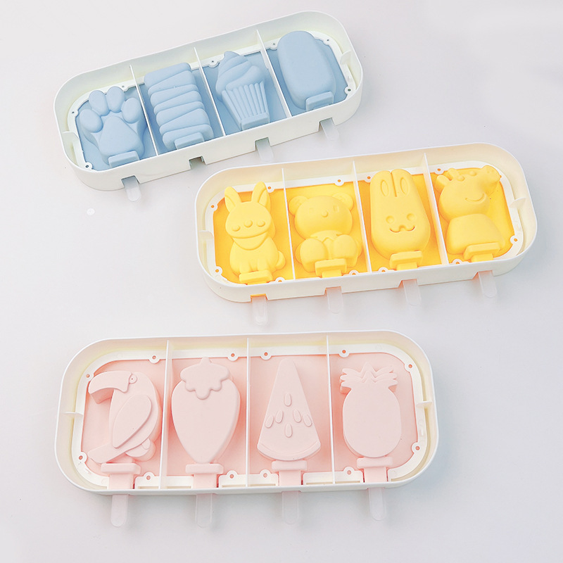 Cartoon Animals Ice Cream Mold Silicone Ice Cube Tray - Temu