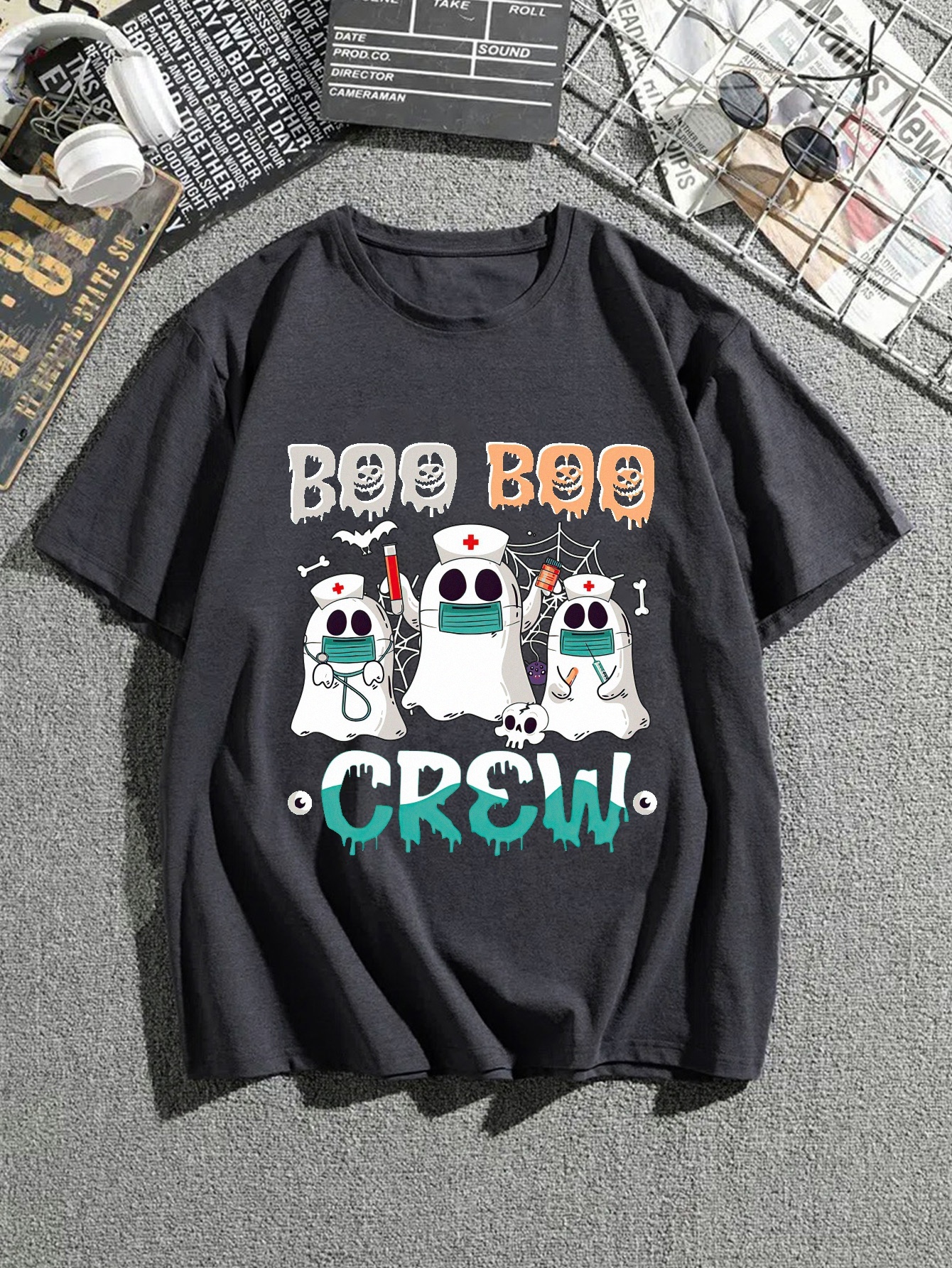 Plus Size Boo Boo Crew Men's Casual Trendy Graphic Print