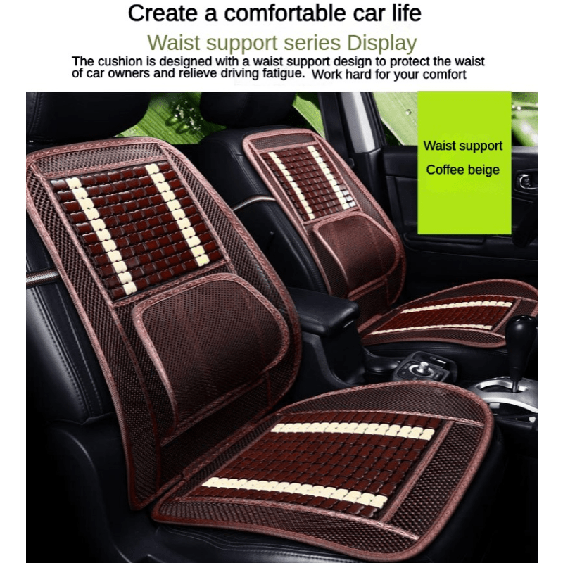 Bamboo Chair Seat Pad,Summer Office Chair Seat Cushion,Cooling Bamboo Car  Seat Mat,Summer Breathable Car Seat Cover Cushion for Auto Supplies Office  Chair - Narrow edge - Coffee color 