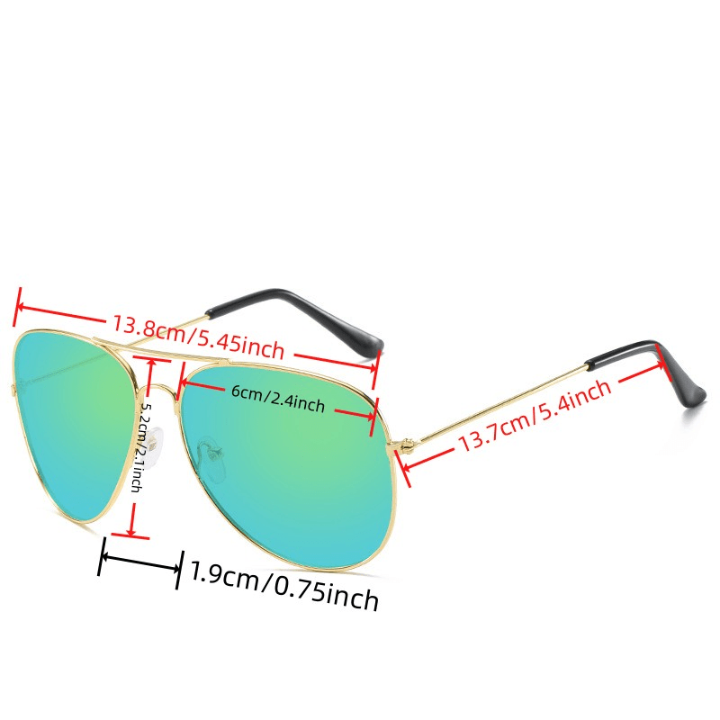 Classic Mirrored Pilot Reflective Metal Aviator Sunglasses