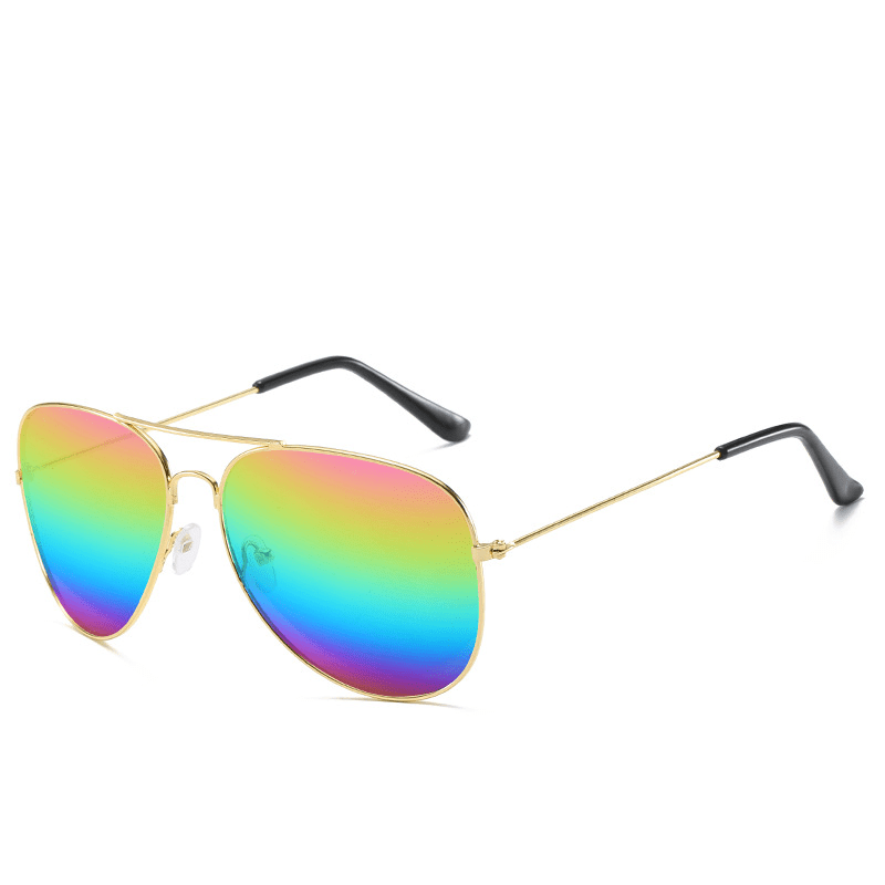 Classic Mirrored Pilot Reflective Metal Aviator Sunglasses