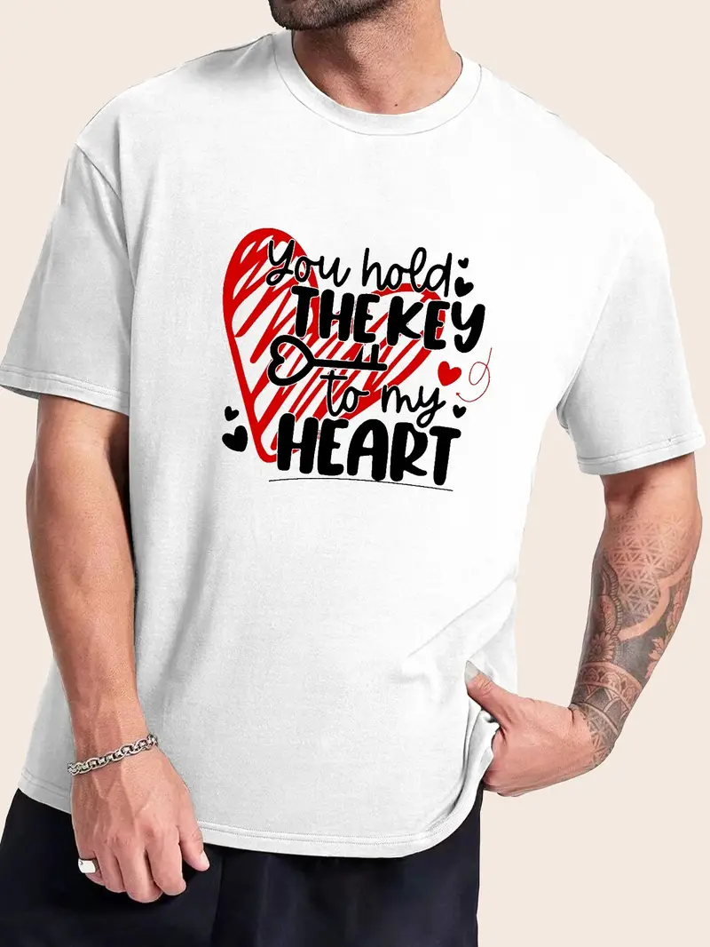 Camisetas Talla Grande The Key To My Heart Hombre Informales - Temu Mexico