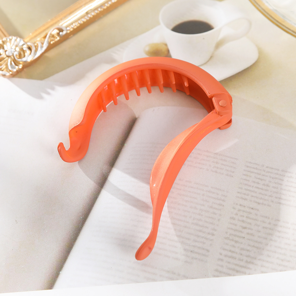 Solid Banana Hair Clips Hair Claws Barrettes Ponytail Holder
