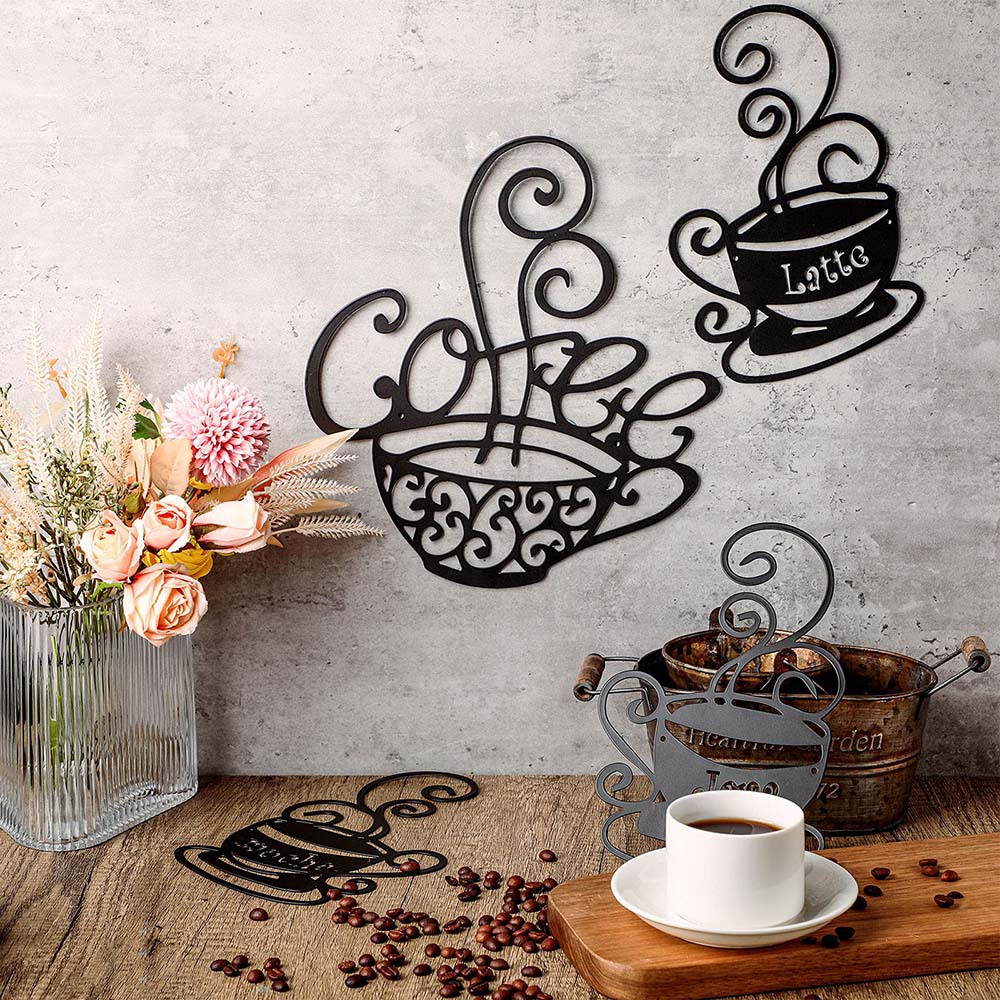 Metal Coffee Cup Wall Hanging/ Coffee Cup Wall Decoration/ Coffee Bar  Decoration