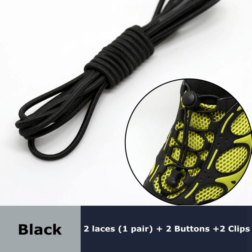 Shoelace 1 Pair Round Elastic Shoelaces Suitable For Shoe Accessories No Tie Shoelace Fixed Stretching Locking Lazy Laces