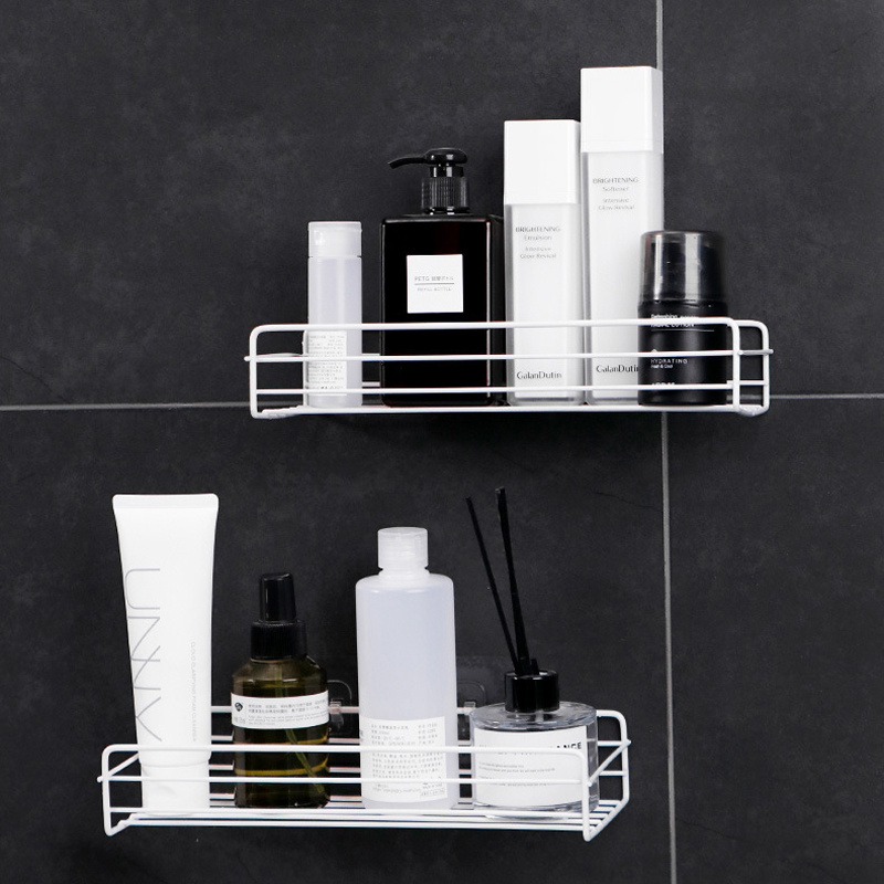 Adhesive Shower Caddy, Punch-free Toilet Bathroom Long Shelf