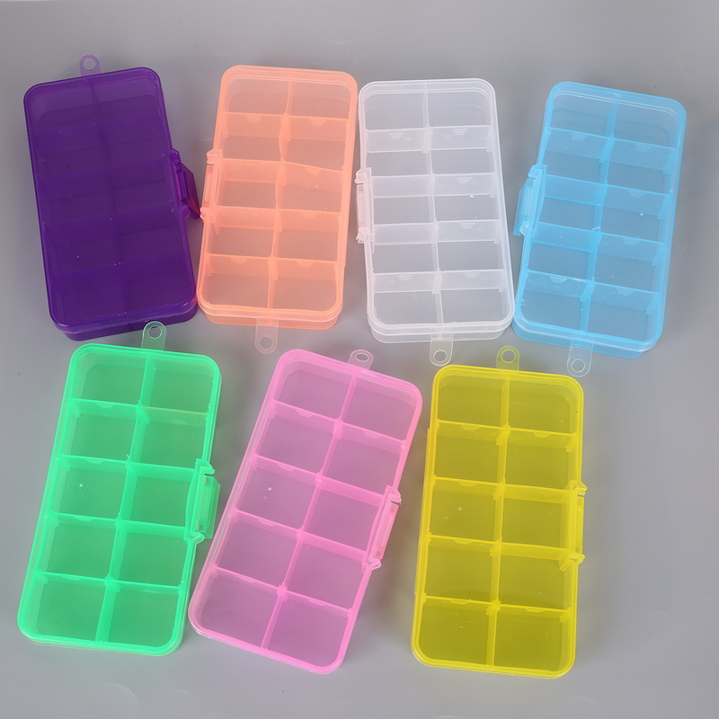 10 Grids Plastic Storage Box for Small Component Jewelry Tool Box Bead  Pills Organizer Nail Art Tip Case