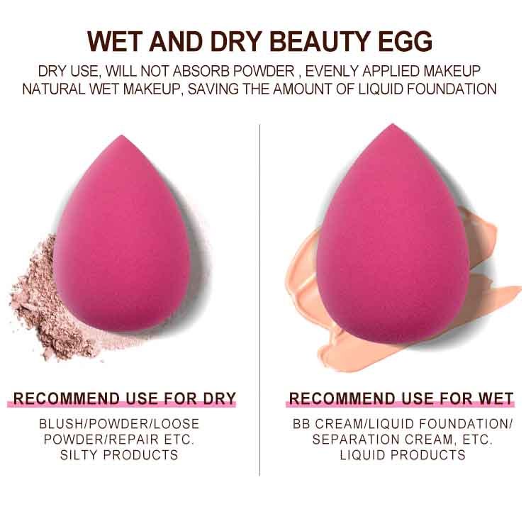 Powder Puff, Beauty Sponge Dry Wet Use Round Tip Shape Facial Cosmetic  Powder Puff For Application BB Cream Liquid Found