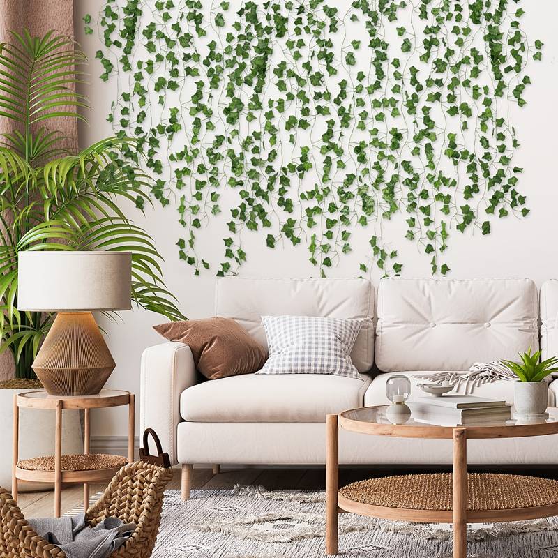 12pcs 1bag Artificial Ivy Fake Vines 85inch Ivy Garland Greenery Garland  Fake Hanging Plants Vines Aesthetic Green Leaves For Bedroom Wedding Party  Garden Wall Room Decor - Home & Kitchen - Temu