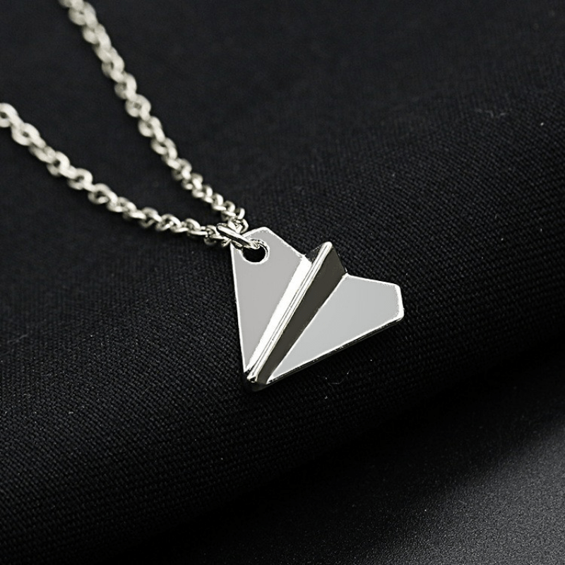 Paper Airplane Necklace 19 Chain 