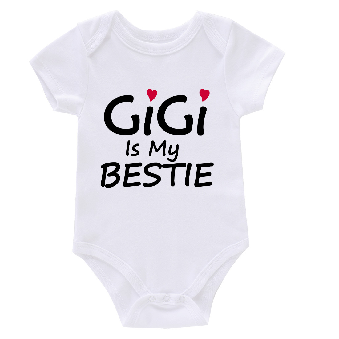 Baby Boys Casual "Gigi Is My Bestie" Short Sleeve Round Neck Onesie Clothes