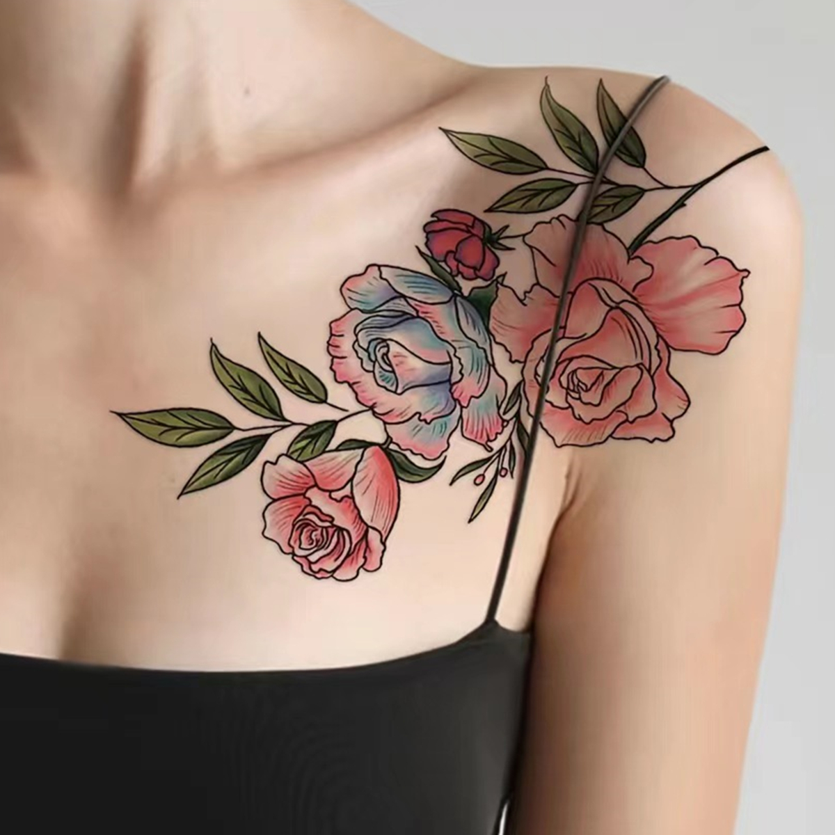 1 Sheet Flower Tattoo Sticker Waterproof Lasting Temporary Tattoo