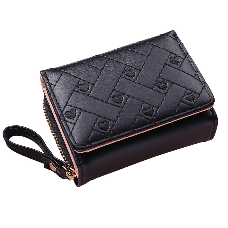 High Quality Multifunctional Heart Shape Wallet Pu Leather Coin Purses  Zipper Small Wallets Female Money Bag Clutch Pouch