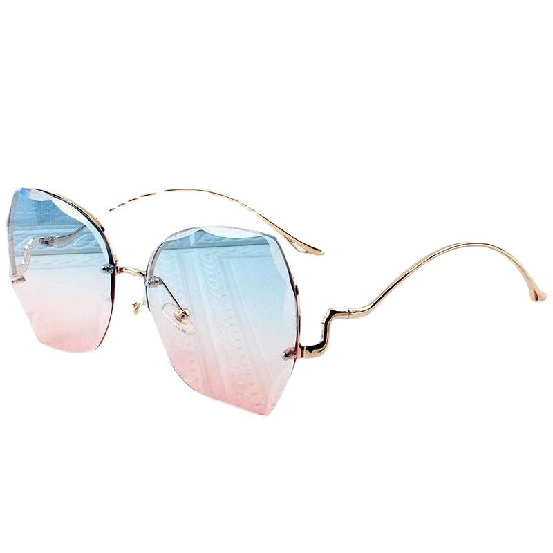 HBK-gafas de sol de oro rosa para mujer, lentes de sol con espejo