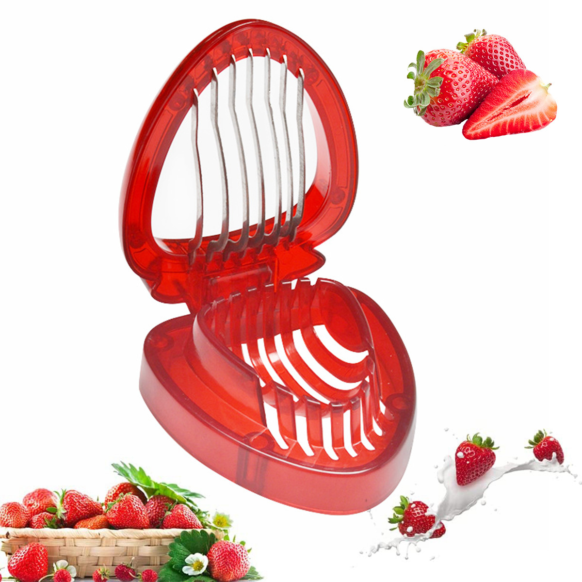 Strawberry Slicer Strawberry Cutter With Stainless Steel - Temu