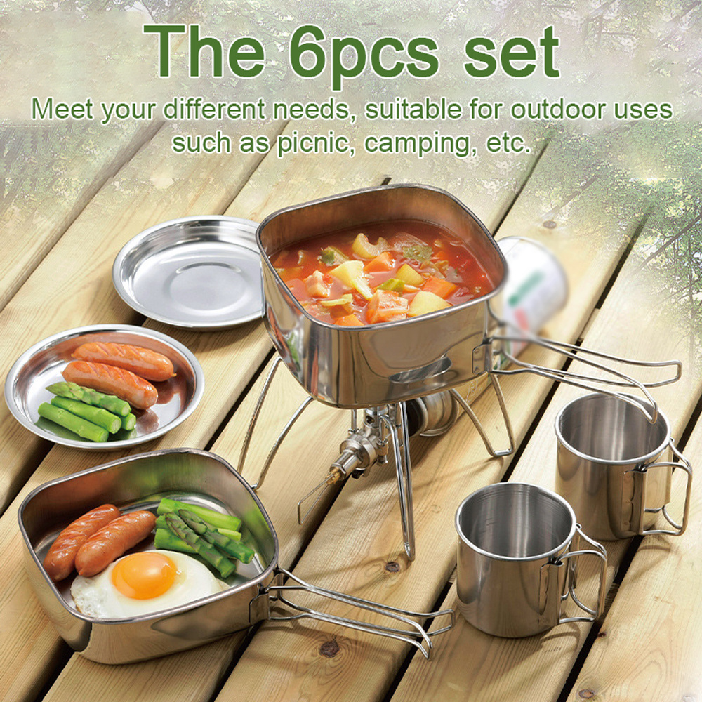 Portable Camping Pot Ultralight Camping Cooking Utensils Travel Cookware Camp  Cooking Outdoor Tableware Pot Set Hiking Picnic - AliExpress