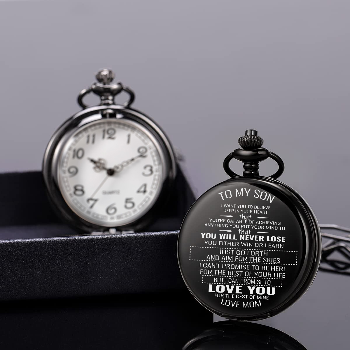 Engraved pocket watch hot sale for son