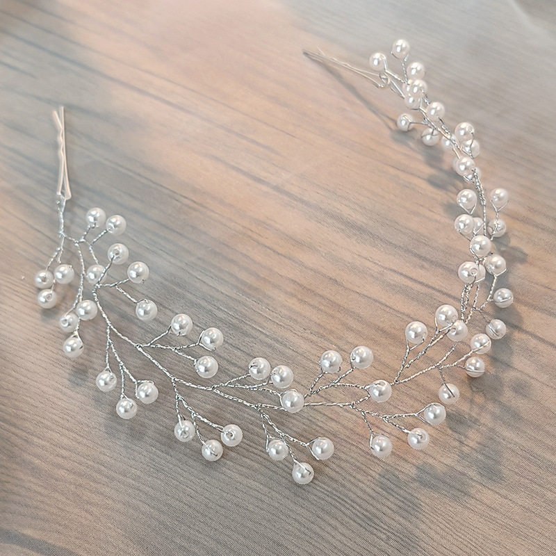 1pc faux pearl head piece with double bobby pin bridal wedding hair accessories