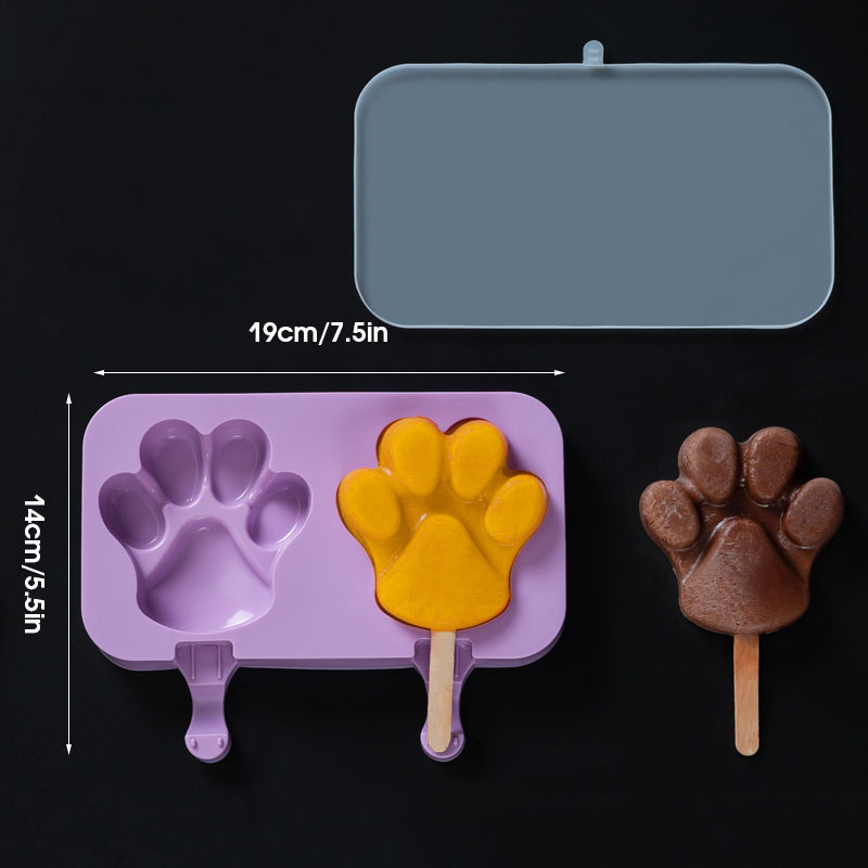 Silicone Ice Tray with Cover, Bear Ice Cream Jelly DIY Mold, Baby