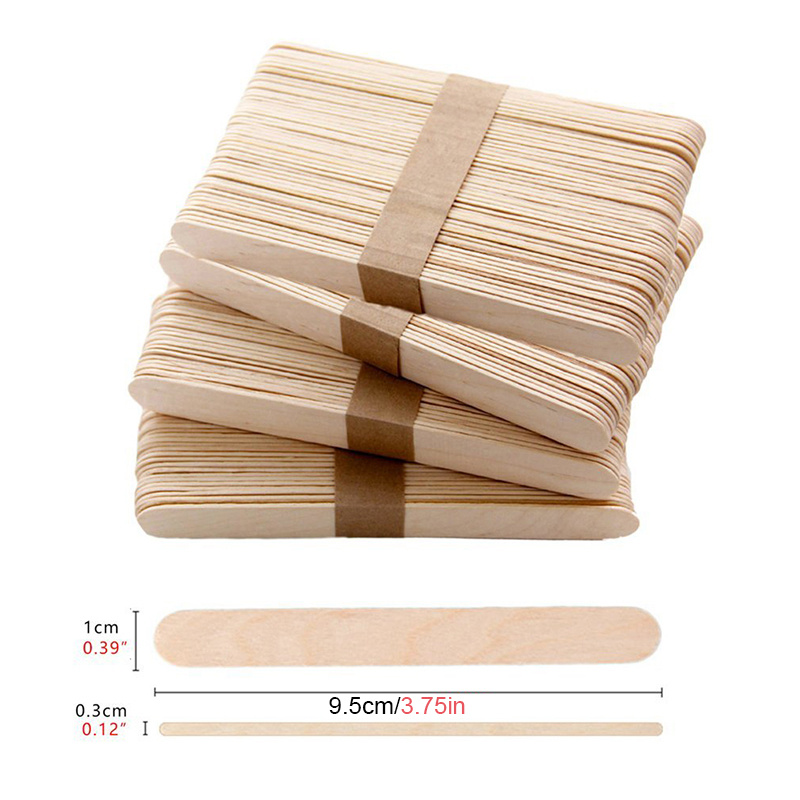 100 Pcs Ice Cream Sticks Food Grade Solid Construction Wood Wooden Popsicle  Sticks DIY Crafts Home Accessories Kitchen Gadgets