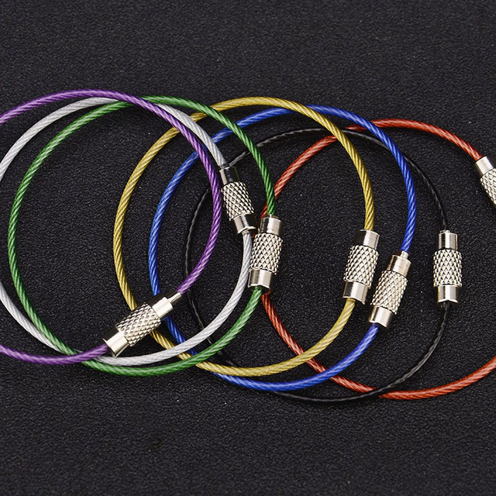 Acheter Porte-clés coloré EDC en acier inoxydable, outils d'extérieur, fil,  câble, corde, verrouillage à vis, 5 pièces